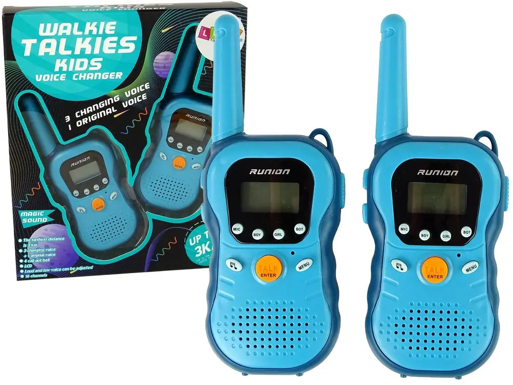 Set radiouri pentru copii LeanToys Walkie Talkies 15680 (Blue)