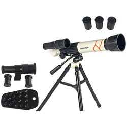 Telescop pentru copii LeanToys Educational Telescope (Black/White)