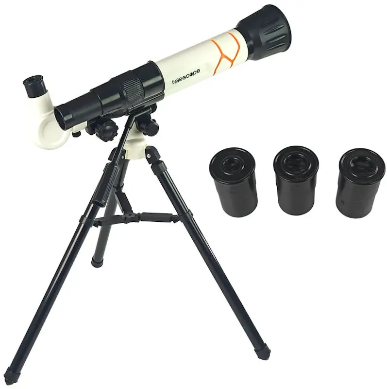 Telescop pentru copii LeanToys Educational Telescope (Black/White)