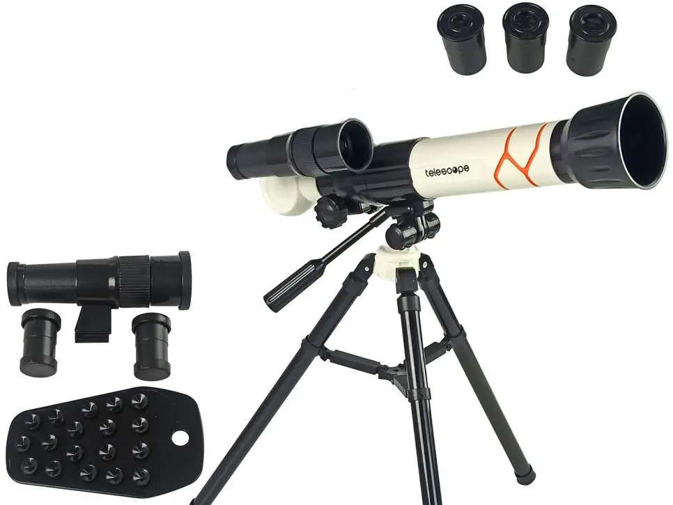 Telescop pentru copii LeanToys Educational Telescope (Black/White)