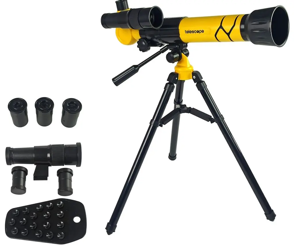 Telescop LeanToys Educational Telescope (Black/Yellow)