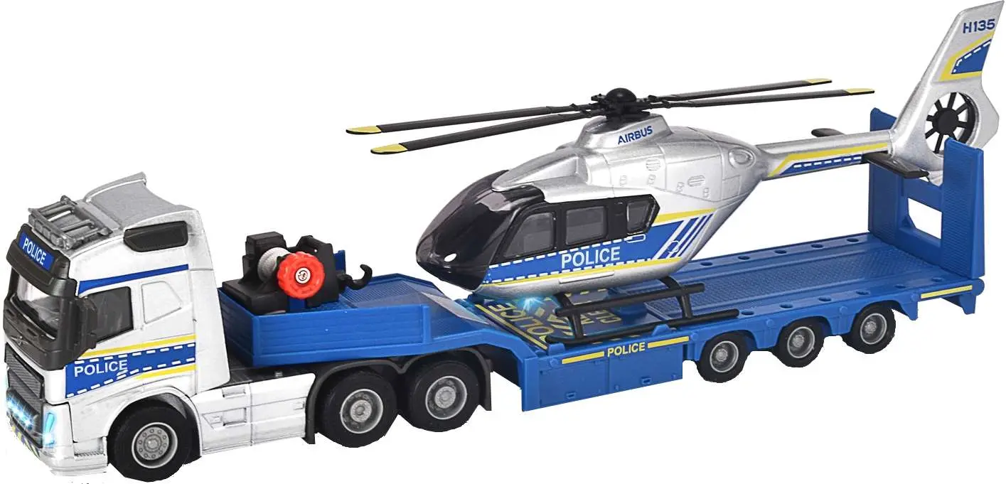 Игровой набор Majorette Volvo Truck+Airbus Police Helicopter (White/Blue)