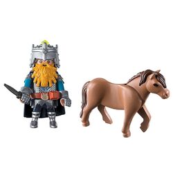 Set de joaca Playmobil Dwarf Fighter with Pony (PM9345)
