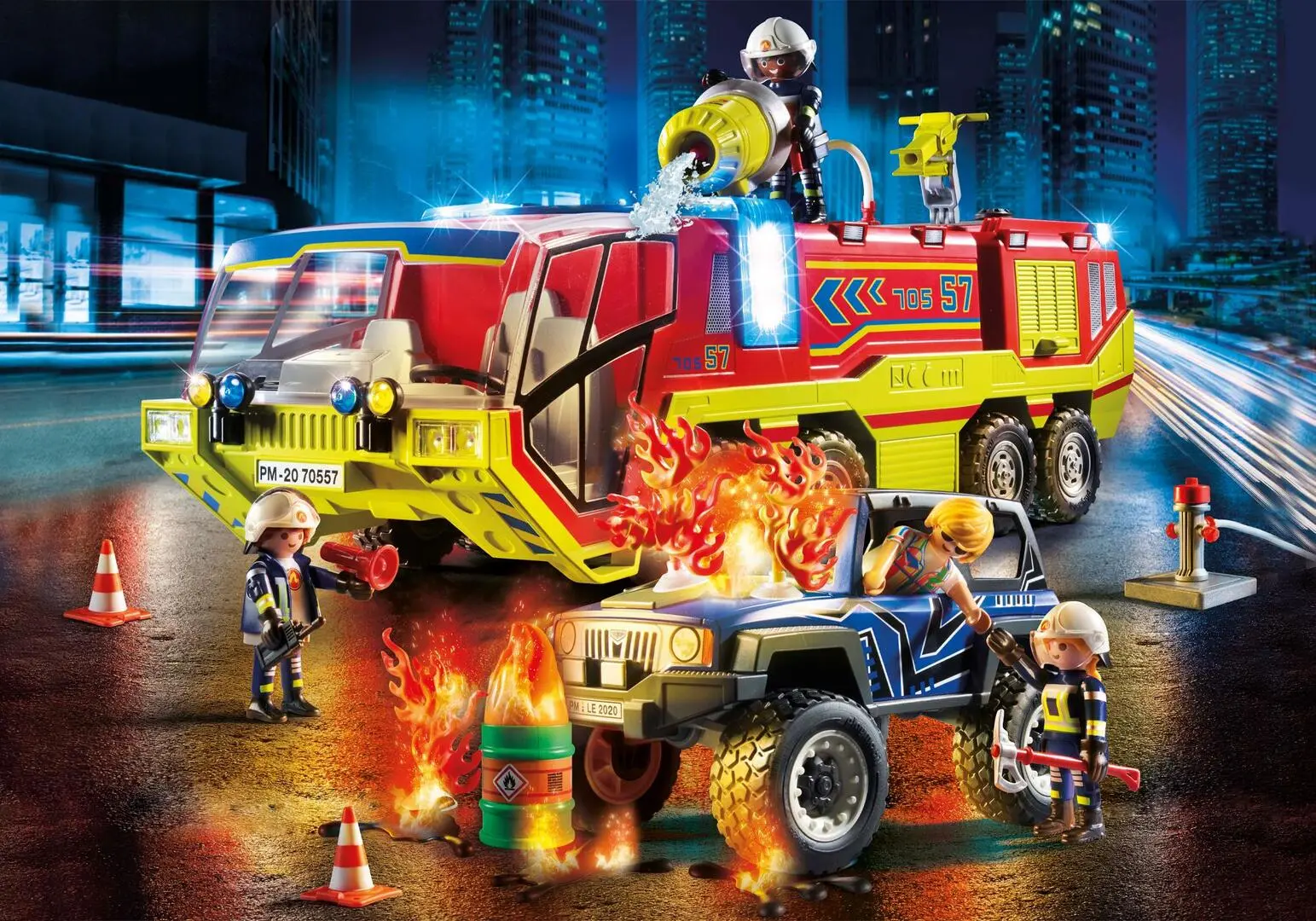 Set de joaca Playmobil Fire Engine With Truck PM70557