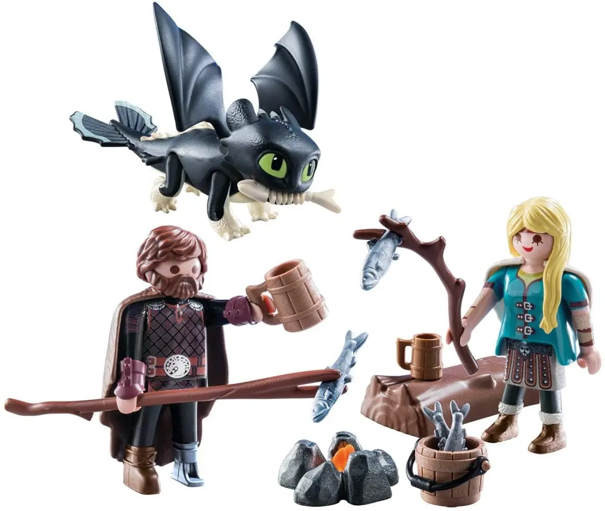 Set de joaca Playmobil Hiccup, Astrid and Dragon PM70040