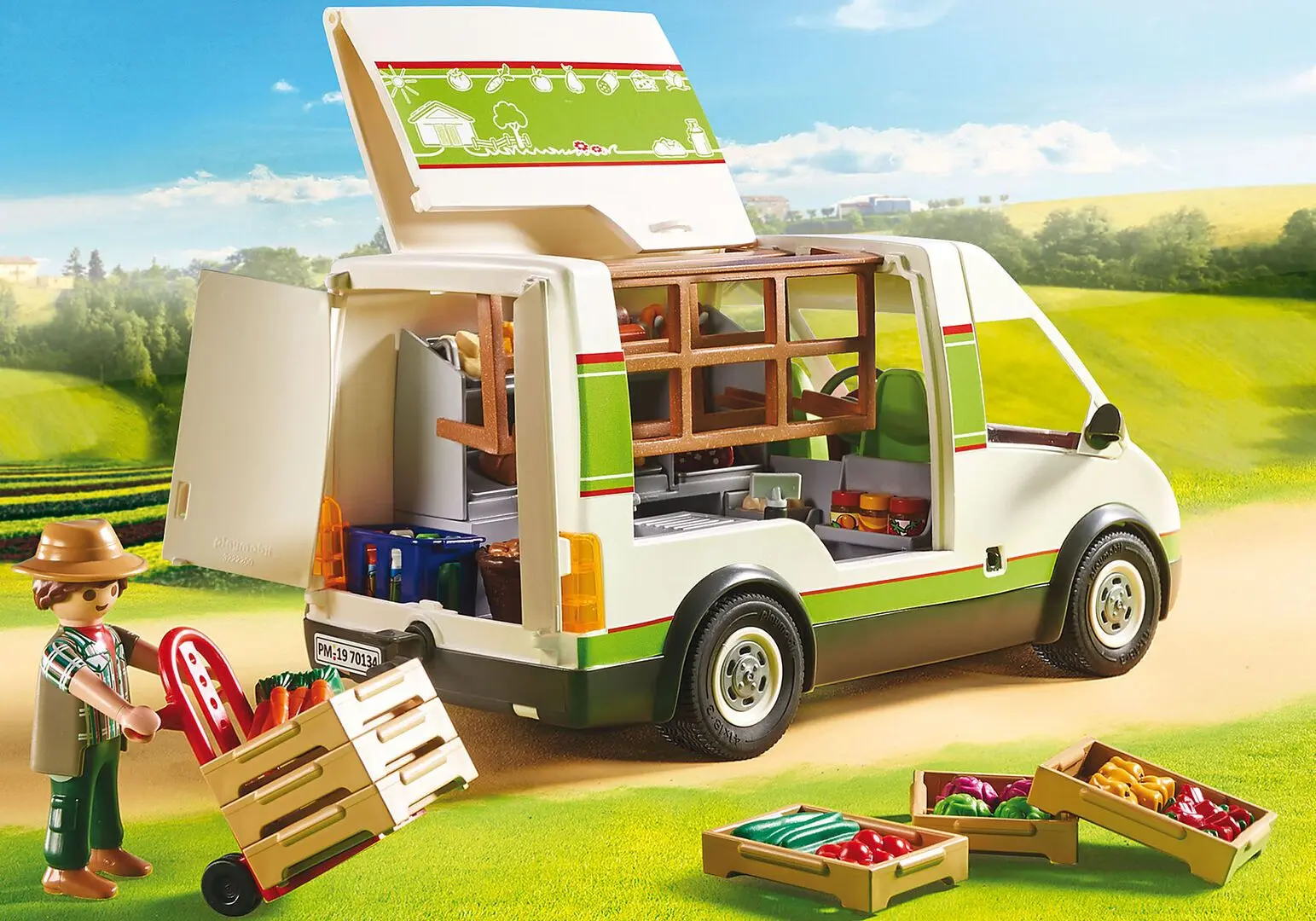 Set de joaca Playmobil Mobile Farm Market 1.2.3 PM70134