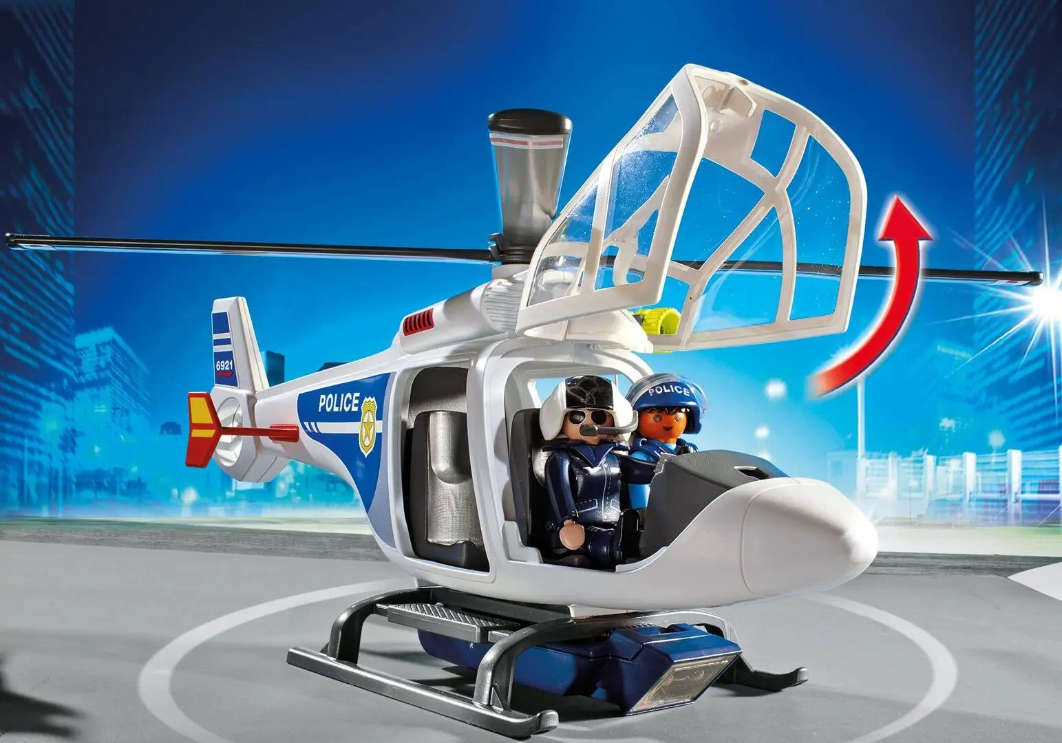 Игровой набор Playmobil Police Helicopter with LED Searchlight PM6921 - 2