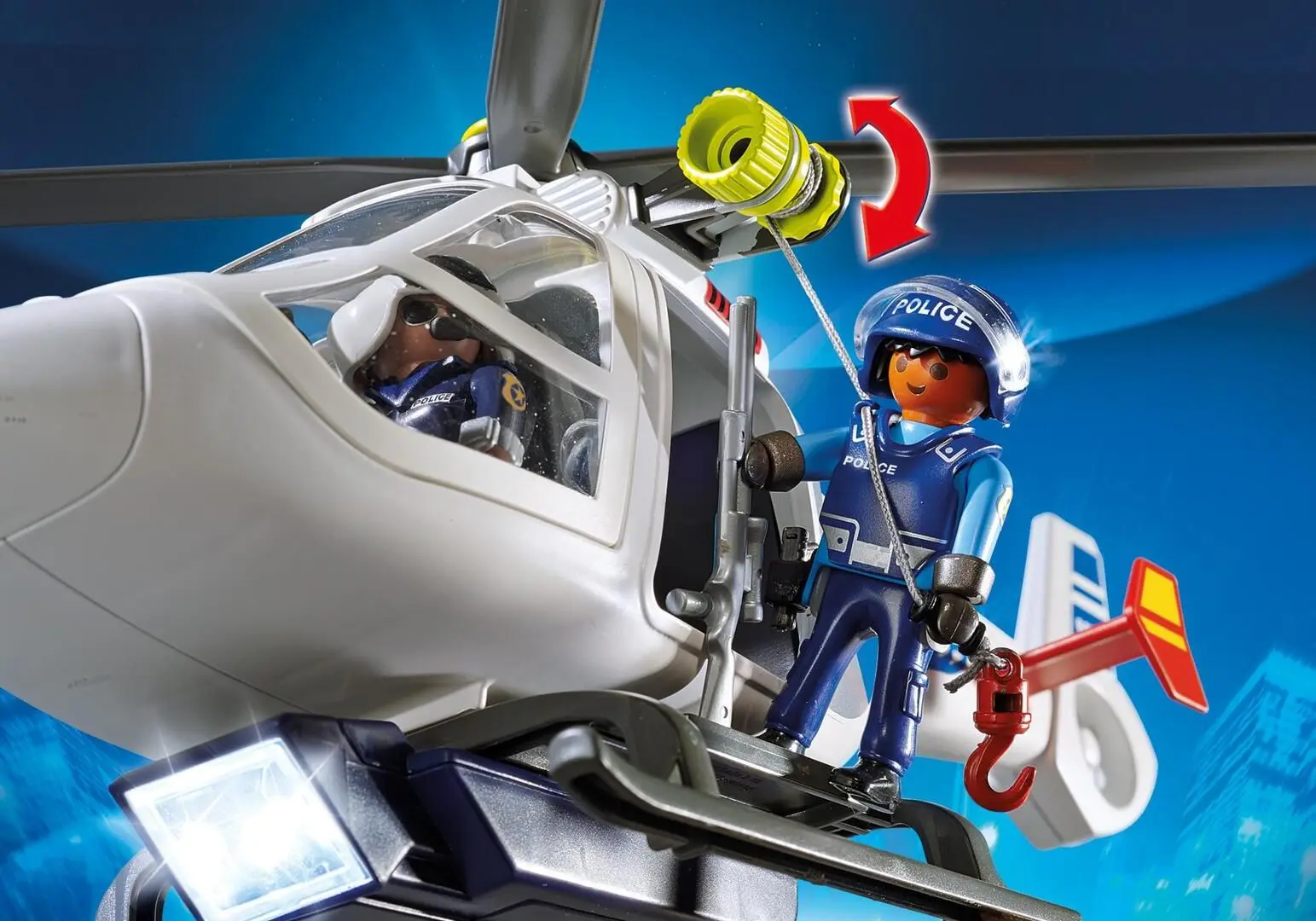 Игровой набор Playmobil Police Helicopter with LED Searchlight PM6921 - 4