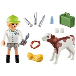 Игровой набор Playmobil Vet with Calf 70252