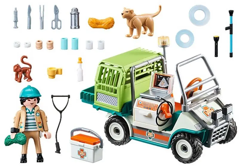 Set de joacă Playmobil Zoo Vet with Medical Cart 70346
