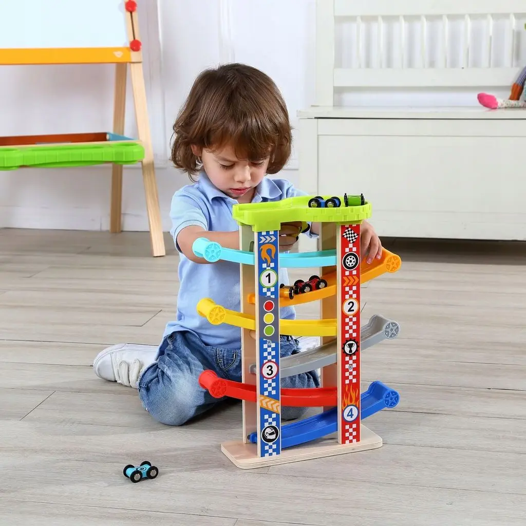 Set de joaca Tooky Toy Sliding Tower Car Run Large (Multicolor) - 4
