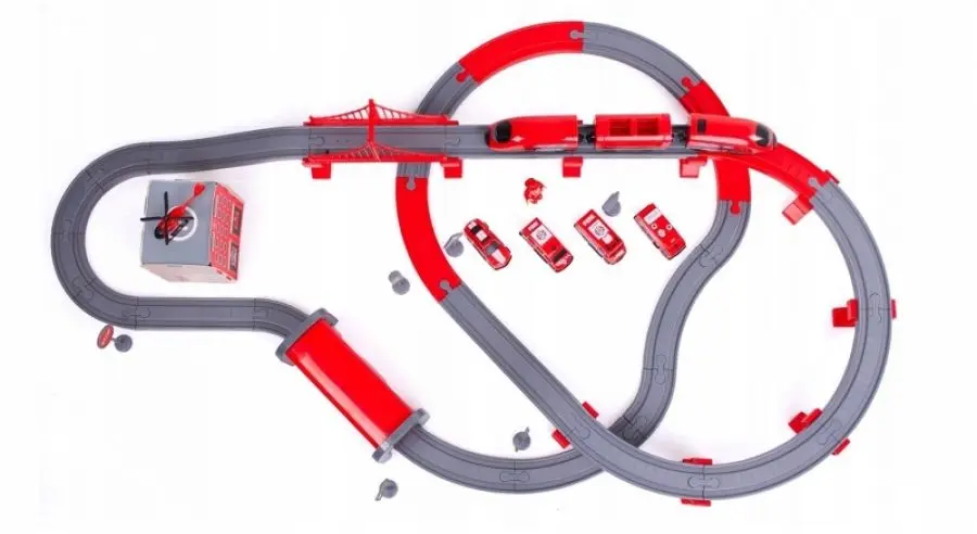 Игровой набор Woopie Diy Track Fire Rescue Train (Red/Grey)