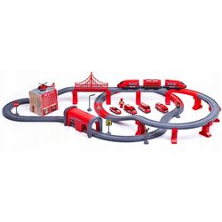 Set de joaca Woopie Diy Track Fire Rescue Train (Red/Grey)