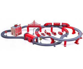 Игровой набор Woopie Diy Track Fire Rescue Train (Red/Grey)