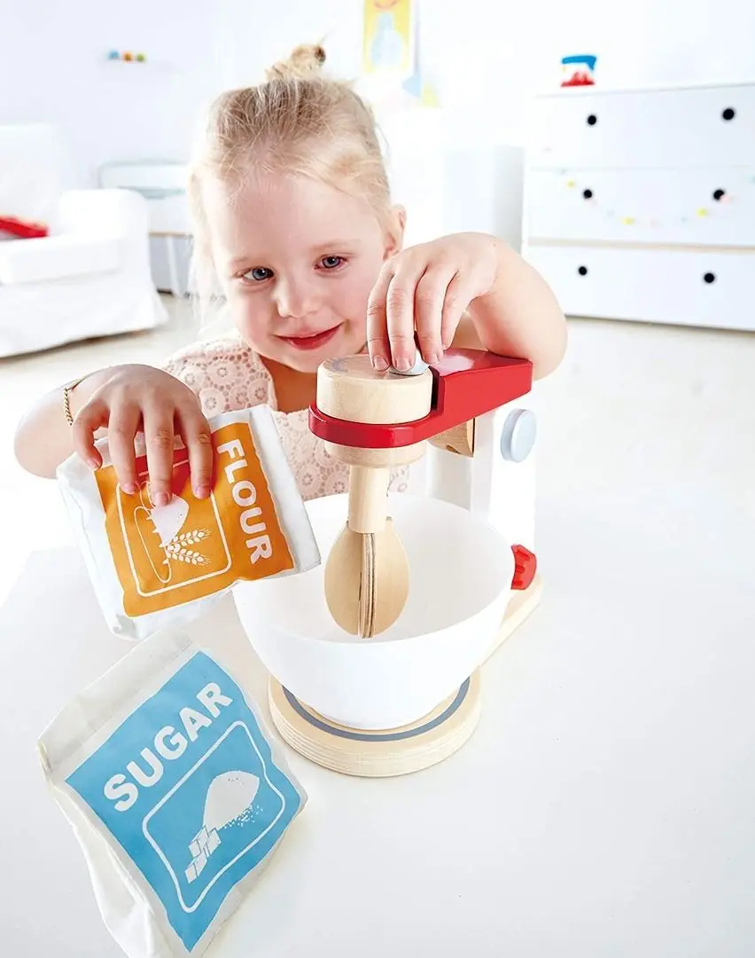 Set de joaca Hape Mix&Bake Blender E3147 (Wood/White/Red)