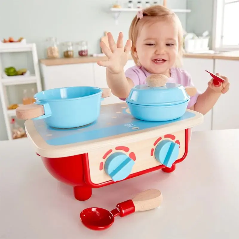 Aragaz de joaca Hape Kitchen Set E3170 (Red/Blue)