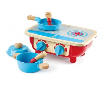 Aragaz de joaca Hape Kitchen Set E3170 (Red/Blue)