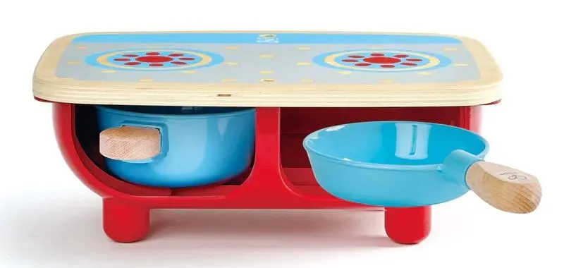 Aragaz de joaca Hape Kitchen Set E3170 (Red/Blue)
