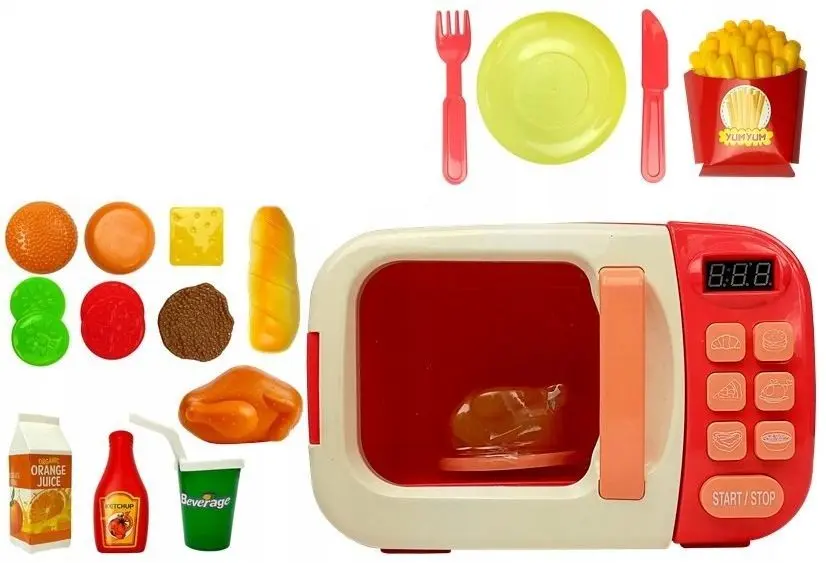 Игрушечная микроволновая печь LeanToys Love Kitchen (Beige/Coral) - 3