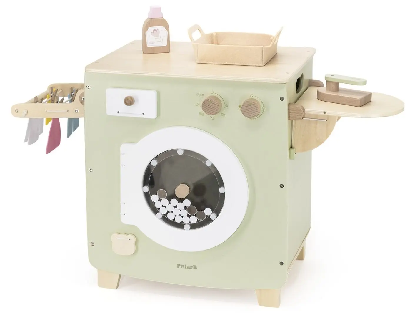 Masina de spalat jucarie Viga Toys PolarB 44246 (Wood/Green)