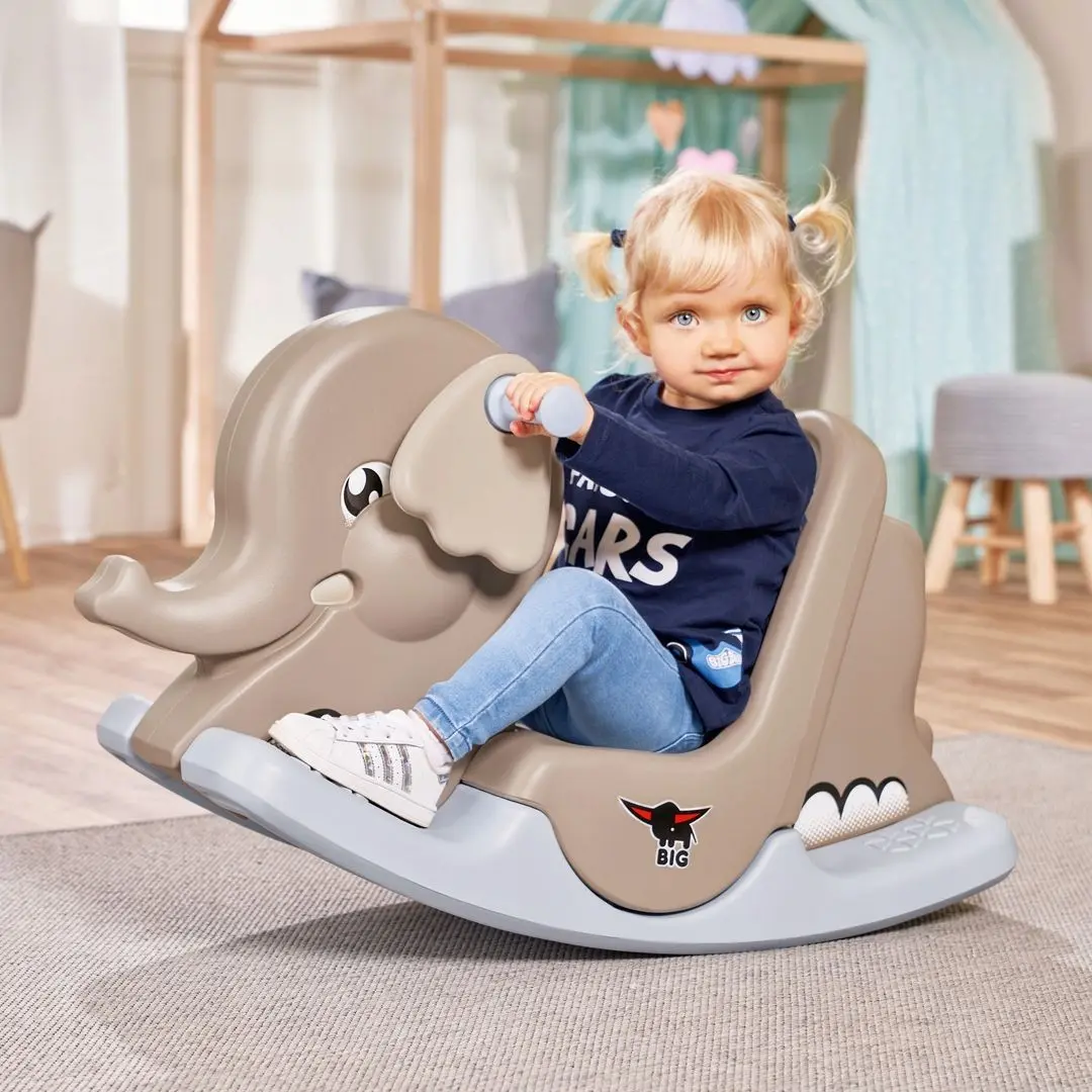 Jucarie-balansoar Big Rocking Elephant (Gray/Blue) - 2