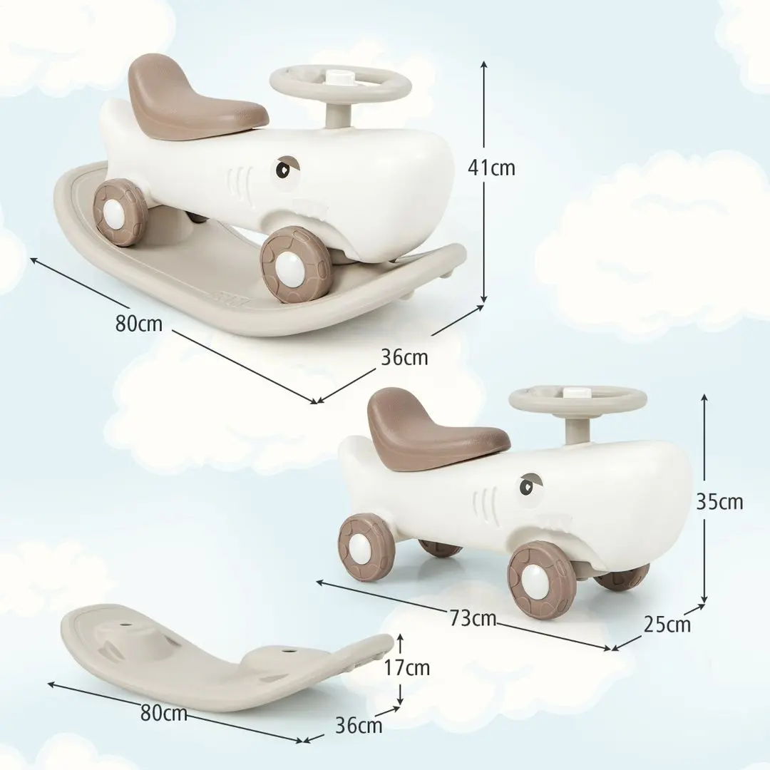 Jucarie-balansoar 3in1 Costway UY10060WH (White) - 4