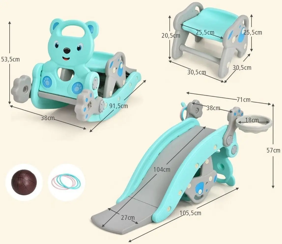 Игрушка-качалка 4в1 Costway TY327824BL (Blue) - 2