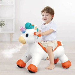 Игрушка-качалка 3в1 Hola Toys Rock & RideSpray Unicorn HE898800 (White/Orange) Thumb