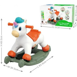 Игрушка-качалка 3в1 Hola Toys Rock & RideSpray Unicorn HE898800 (White/Orange) Thumb
