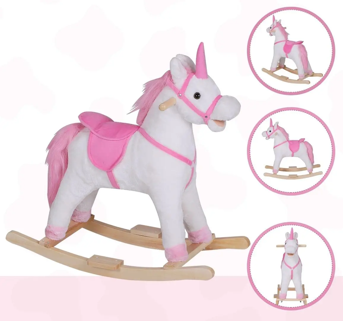 Игрушка-качалка Homcom 330-089 (White/Pink)