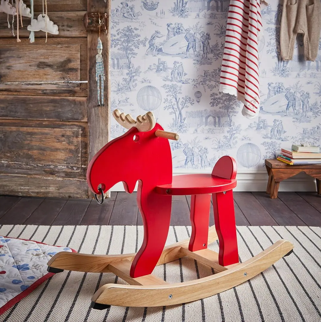 Лось-качалка Ikea Ekorre каучуковое дерево (Красный)