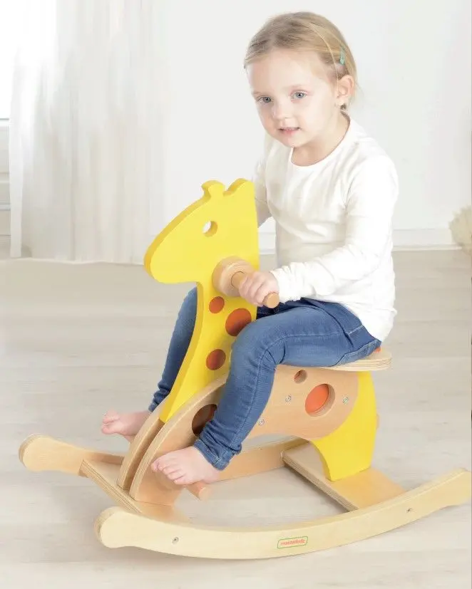 Jucarie-balansoar Masterkidz Giraffe MK07049 (Yellow/Wood) - 3