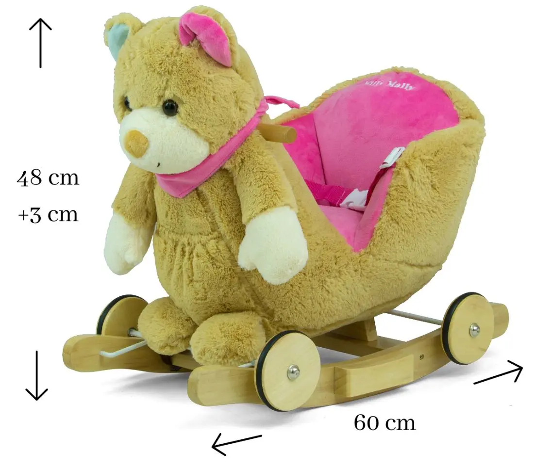 Jucarie-balansoar Milly Mally Mis Polly Bear (Pink/Light Brown)