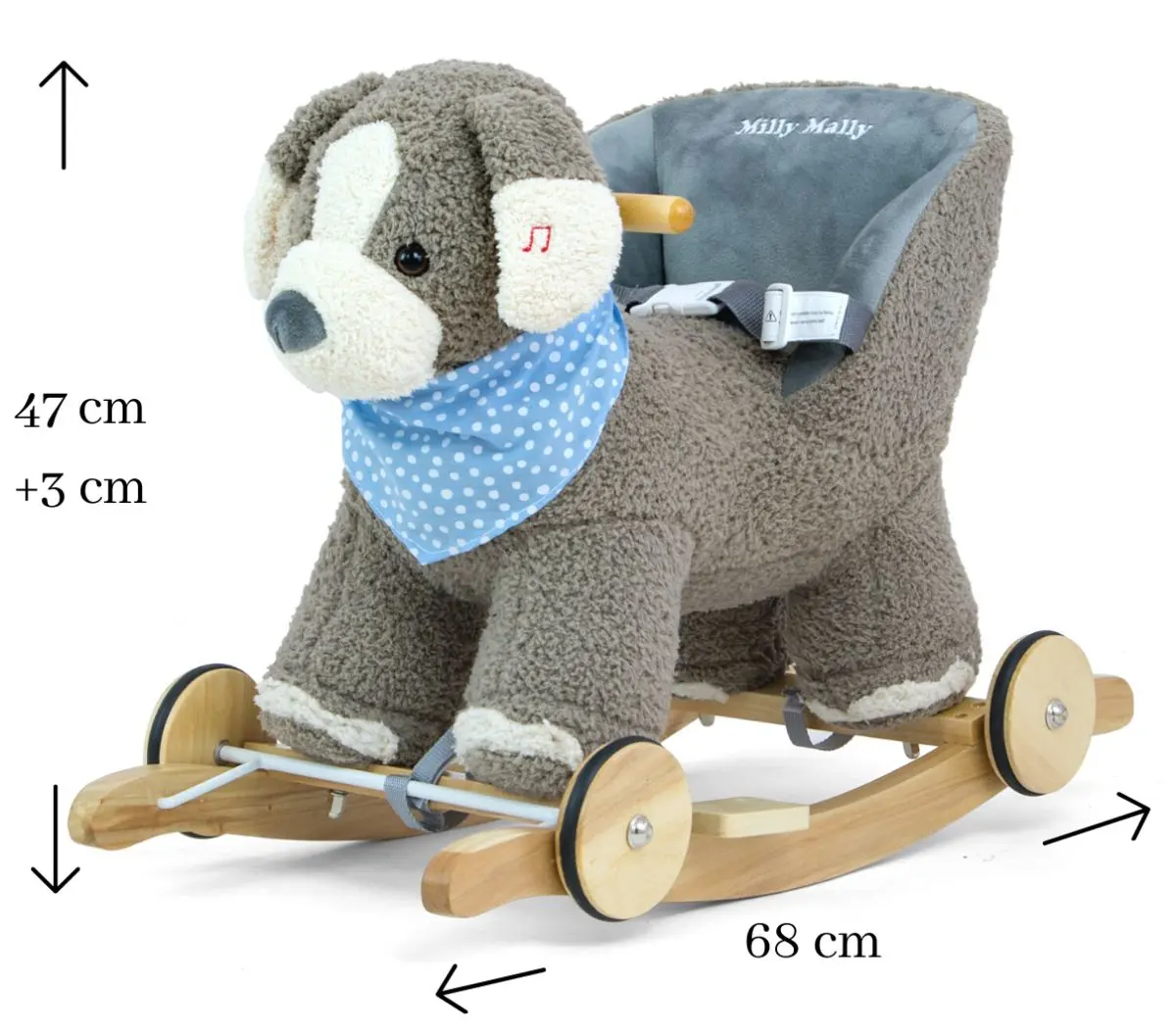 Jucarie-balansoar Milly Mally Polly Dog (Gray/Brown)