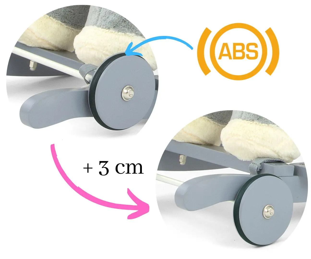 Jucarie-balansoar Milly Mally Polly Donkey (Gray/Blue)