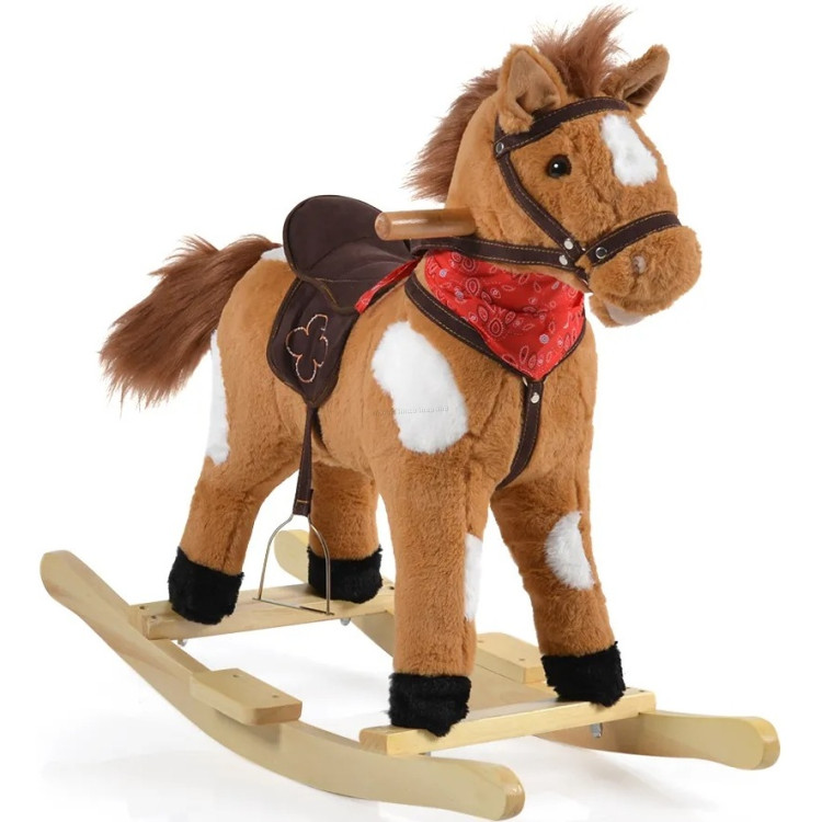 Jucarie-balansoar Moni Horse Thunder Khaki WJ-001 (Brown)