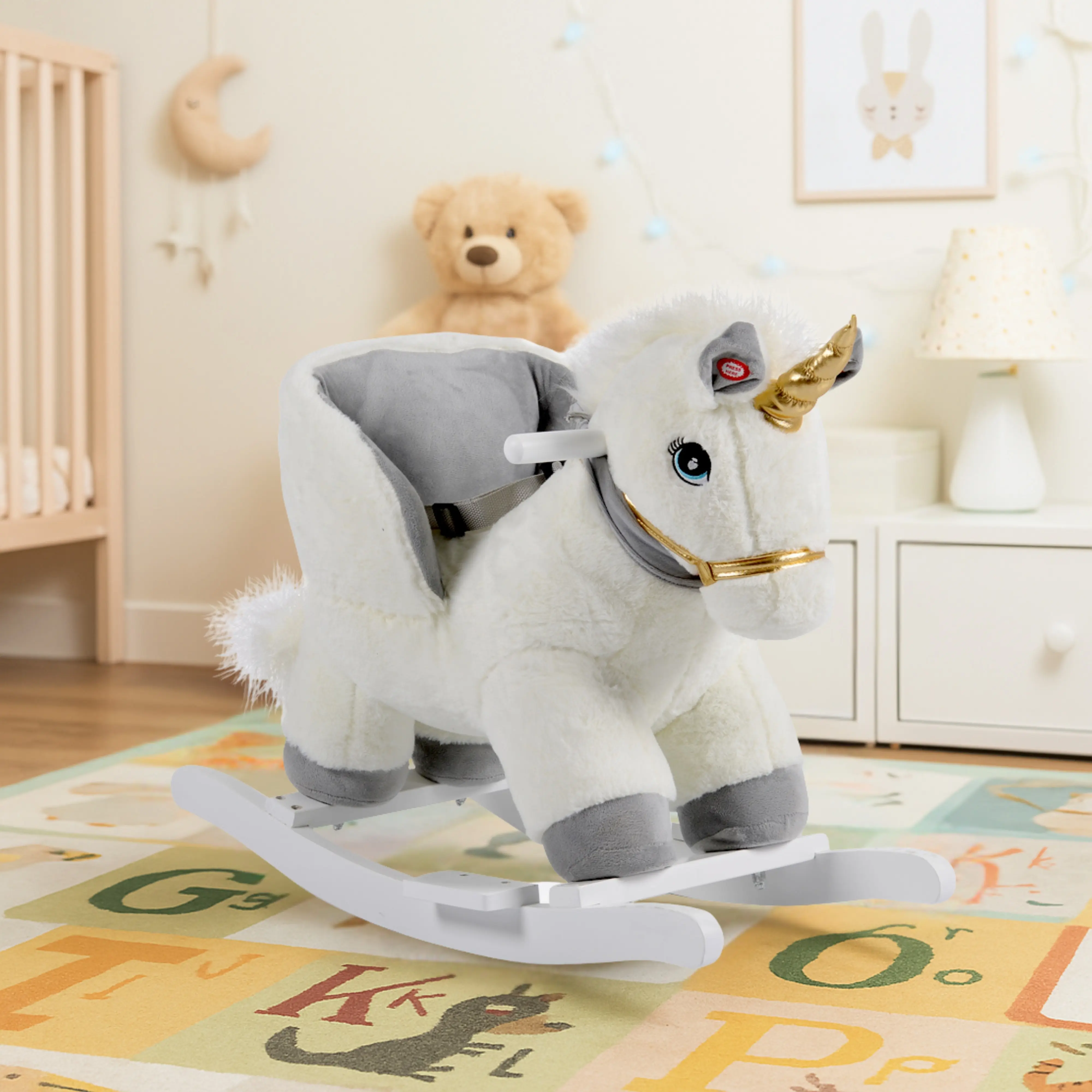 Jucarie-balansoar Moni Moon WJ-6188 (White/Grey) - 6