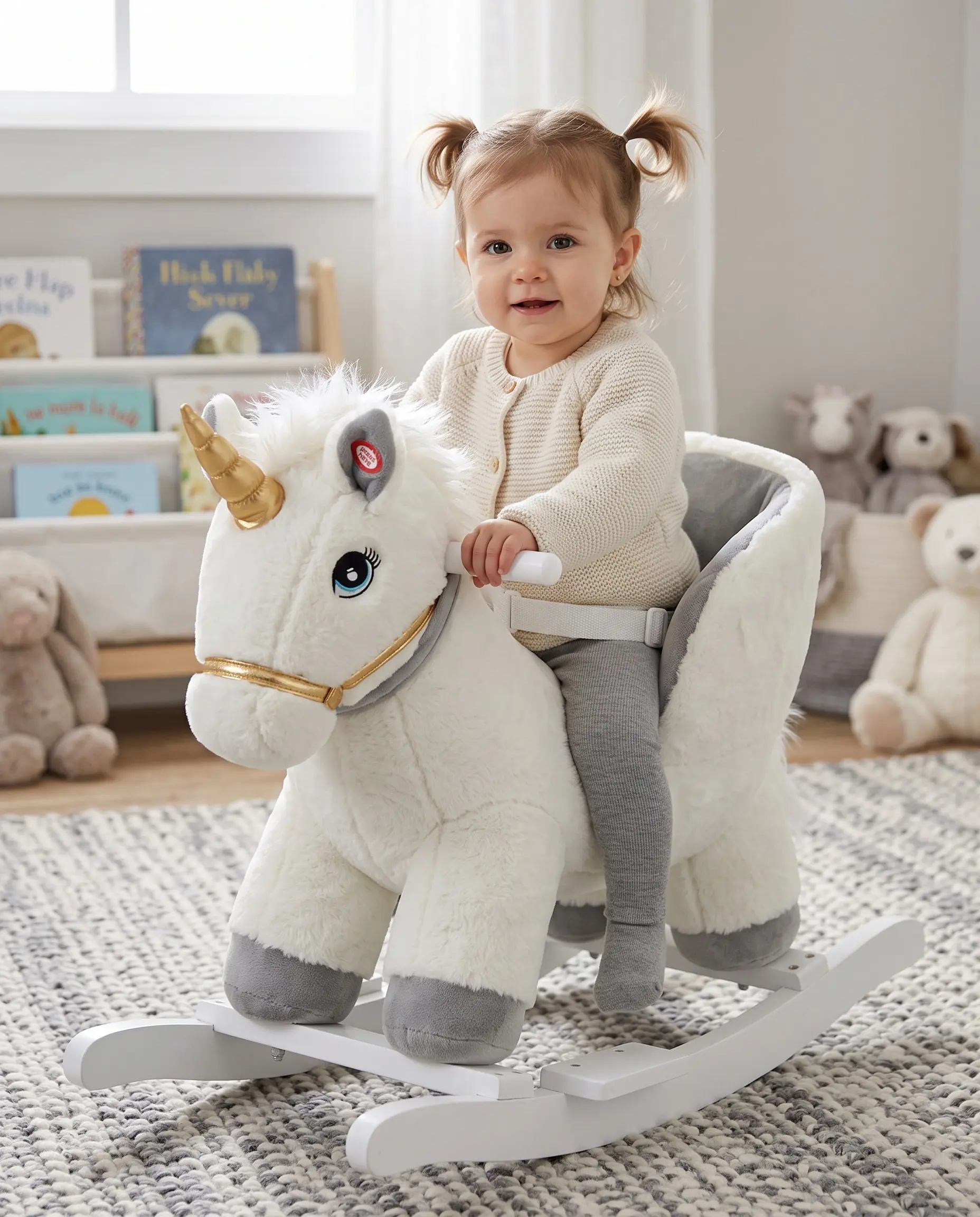 Jucarie-balansoar Moni Moon WJ-6188 (White/Grey) - 7
