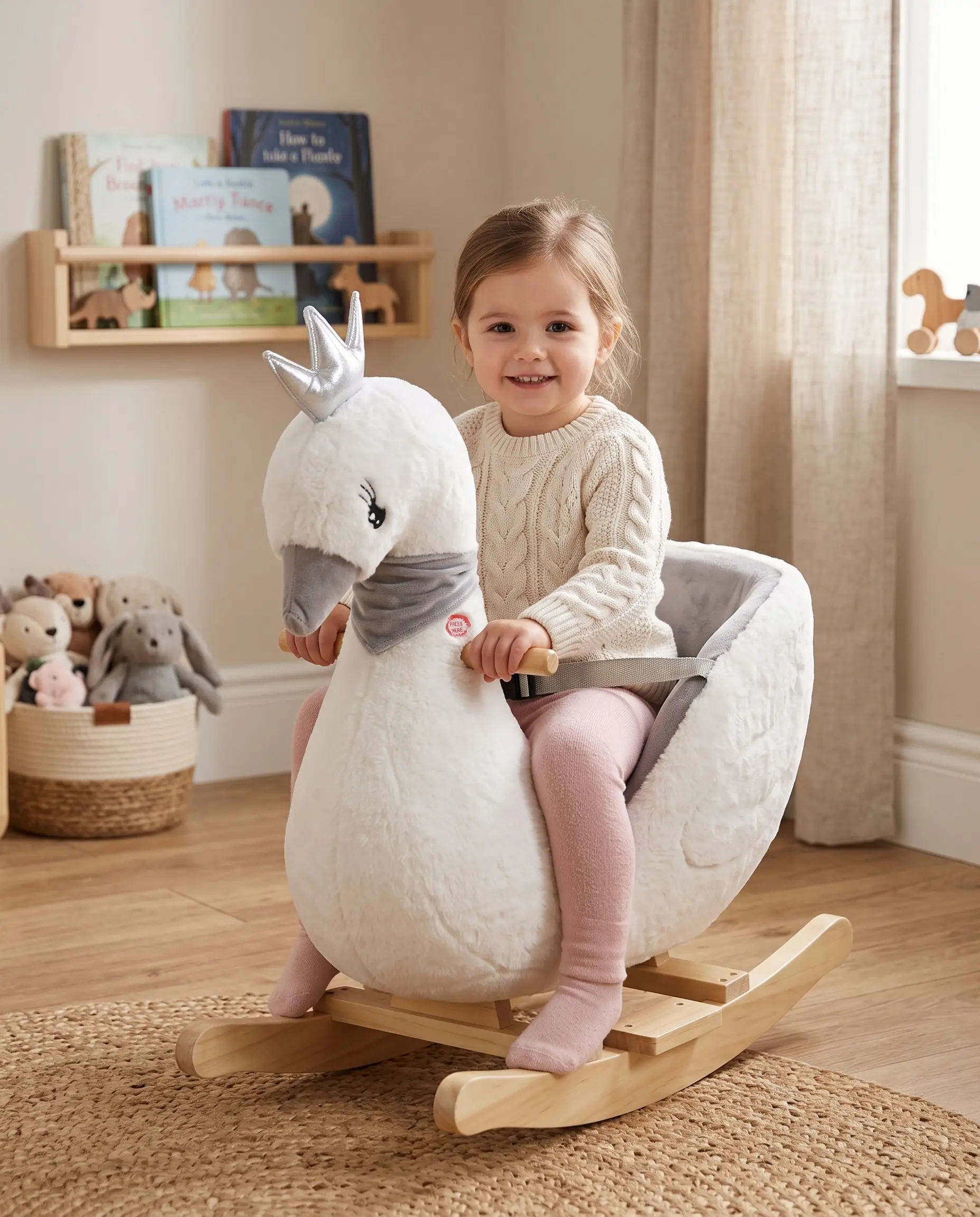 Jucarie-balansoar Moni Swan (White/Grey) - 7