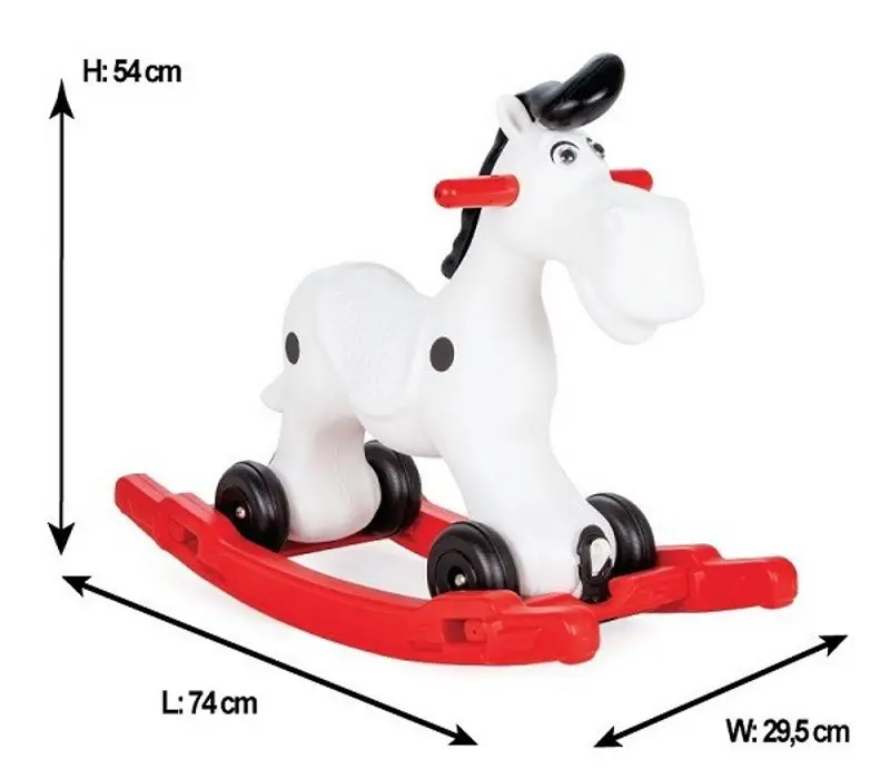 Jucarie-balansoar Pilsan Cute Horse 07912 (White/Red/Black) - 2