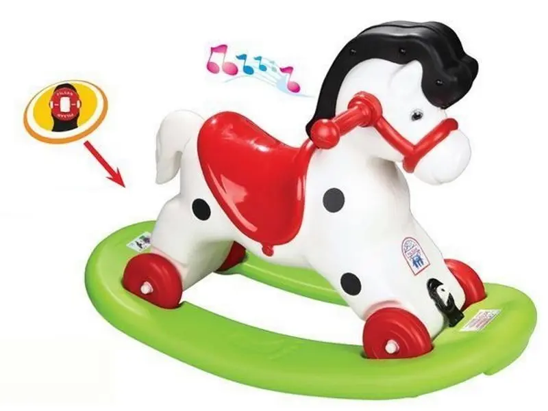 Jucarie-balansoar Pilsan Rocking Horse With Music 07520 (White/Red/Green) - 2