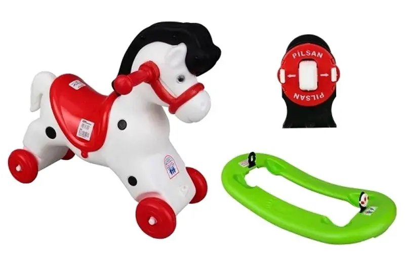 Jucarie-balansoar Pilsan Rocking Horse With Music 07520 (White/Red/Green) - 3