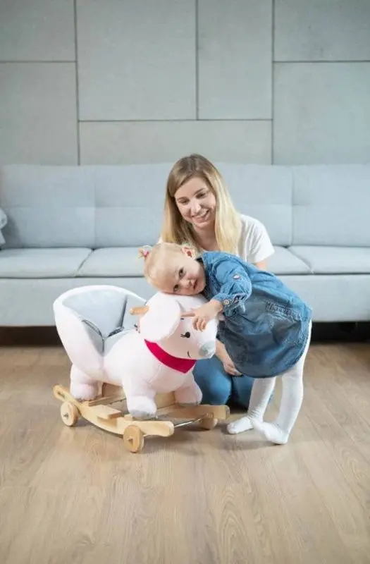 Jucarie-balansoar To-Ma WJ-658 Mouse (Pink/Grey) - 2