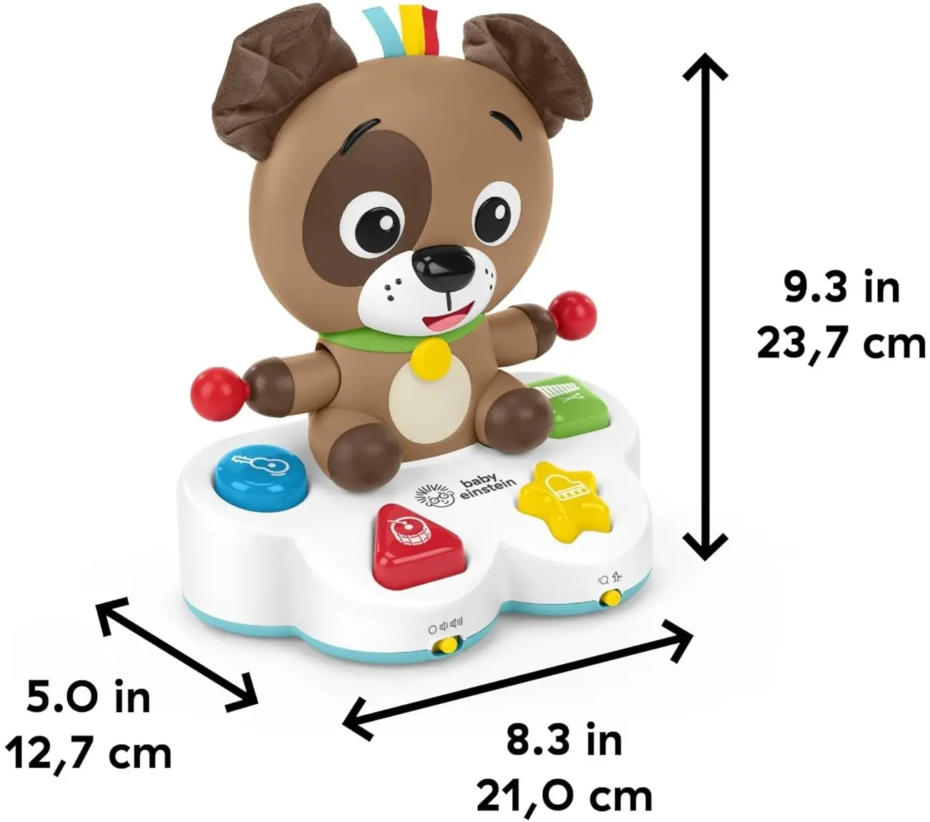 Jucarie interactiva Baby Einstein Drum&Learn Dean (Brown/White) - 7