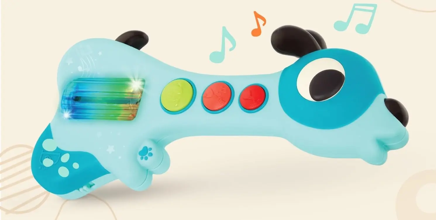 Jucarie interactiva Battat Mini Woofer Dog Guitar (Blue) - 2