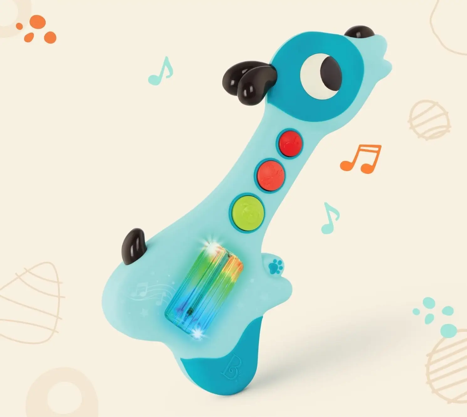Jucarie interactiva Battat Mini Woofer Dog Guitar (Blue) - 3