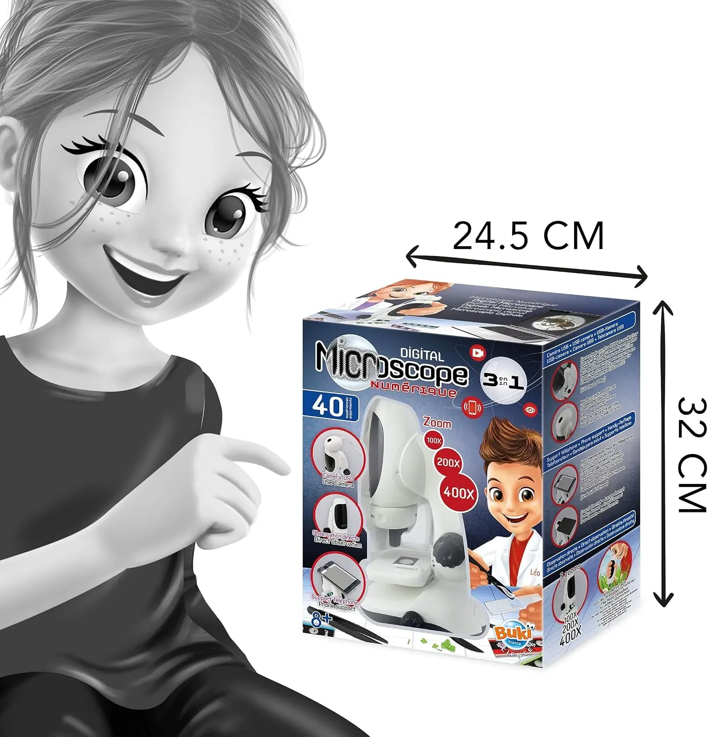 Microscop pentru copii 3in1 Buki France BKMR700 (White) - 4