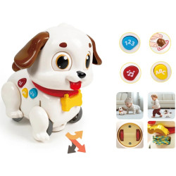 Интерактивная игрушка Hola Toys Crawl & Pull Along Learning Puppy HTHE9977 (White/Brown) Thumb