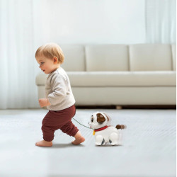 Интерактивная игрушка Hola Toys Crawl & Pull Along Learning Puppy HTHE9977 (White/Brown) Thumb