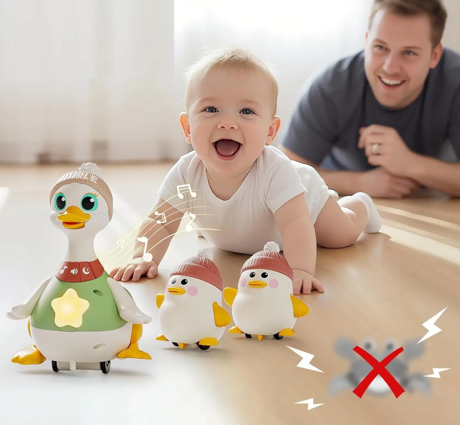 Set jucarii interactive Hola Toys Swinging Duck Family